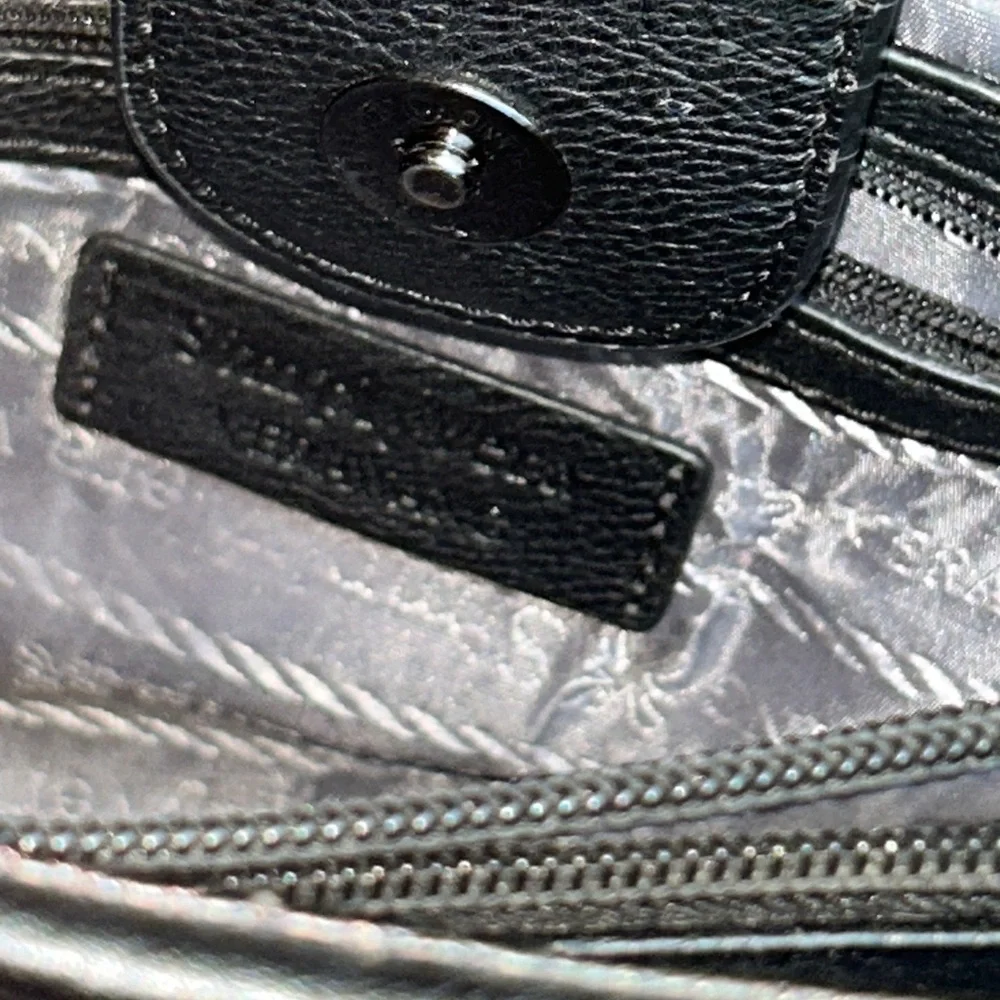 Simply Vera Vera Wang Faux Leather Snake Skin Handbag Black Purse Handle